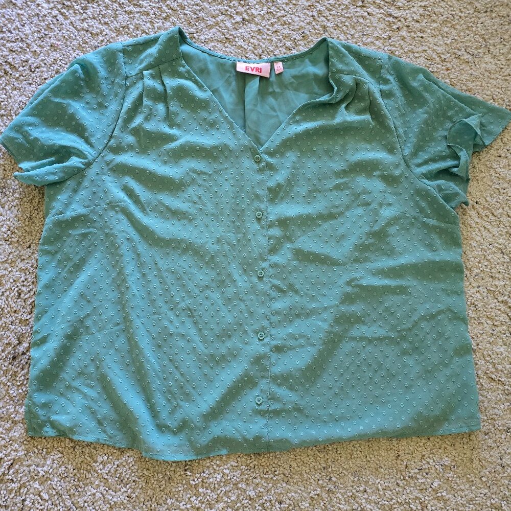 EVRI Turquoise Blouse, 2X